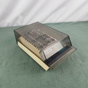 Vintage Rolodex Petite Address File Dividers Blank Cards S500C Smoke Gray &White